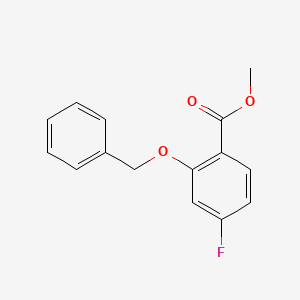 molecular formula C15H13FO3 B8598359 Methyl 2-(benzyloxy)-4-fluorobenzoate 