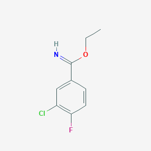 molecular formula C9H9ClFNO B8598373 Ethyl 4-fluoro-3-chlorobenzimidate 