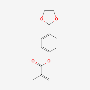 molecular formula C13H14O4 B8598385 4-(1,3-Dioxolan-2-yl)phenyl 2-methylprop-2-enoate CAS No. 147187-84-6