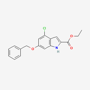 molecular formula C18H16ClNO3 B8598392 Ethyl 6-(benzyloxy)-4-chloro-1H-indole-2-carboxylate CAS No. 167479-26-7