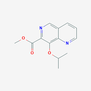molecular formula C13H14N2O3 B8598557 methyl 8-propan-2-yloxy-1,6-naphthyridine-7-carboxylate 