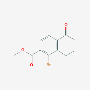 molecular formula C12H11BrO3 B8598645 Methyl 1-bromo-5-oxo-5,6,7,8-tetrahydronaphthalene-2-carboxylate 