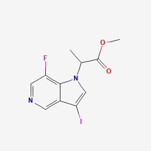 molecular formula C11H10FIN2O2 B8598658 Methyl 2-(7-fluoro-3-iodo-1H-pyrrolo[3,2-c]pyridin-1-yl)propanoate 