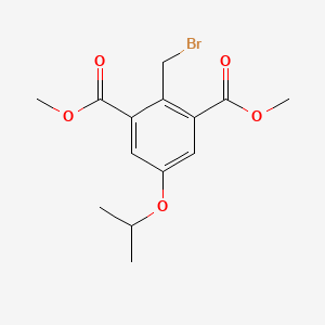 molecular formula C14H17BrO5 B8598786 Dimethyl 2-(bromomethyl)-5-propan-2-yloxybenzene-1,3-dicarboxylate 