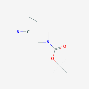 molecular formula C11H18N2O2 B8599008 tert-butyl 3-cyano-3-ethylazetidine-1-carboxylate 