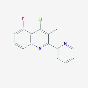 molecular formula C15H10ClFN2 B8599030 4-Chloro-5-fluoro-3-methyl-2-(pyridin-2-yl)quinoline CAS No. 1259438-61-3