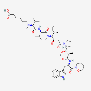 N-(5-carboxypentyl)-N-methyl-L-valyl-N-[(3R,4S,5S)-1-{(2S)-2-[(1R,2R)-3-{[(2S)-3-(1H-indol-3-yl)-1-(1,2-oxazinan-2-yl)-1-oxopropan-2-yl]amino}-1-methoxy-2-methyl-3-oxopropyl]pyrrolidin-1-yl}-3-methoxy-5-methyl-1-oxoheptan-4-yl]-N-methyl-L-valinamide