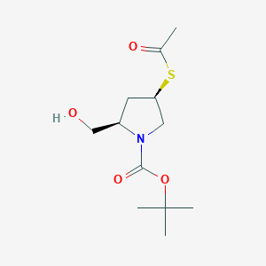 molecular formula C12H21NO4S B8599251 (2R,4R)-Tert-butyl 4-(acetylthio)-2-(hydroxymethyl)pyrrolidine-1-carboxylate CAS No. 148017-34-9