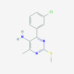 4-(3-Chlorophenyl)-6-methyl-2-(methylthio)-5-pyrimidinamine