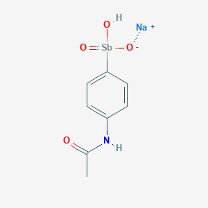 molecular formula C8H9NNaO4Sb B085994 p-Acetamidobenzenestibonic acid sodium salt CAS No. 138-31-8