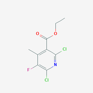 molecular formula C9H8Cl2FNO2 B8599422 Ethyl 2,6-dichloro-5-fluoro-4-methylnicotinate 