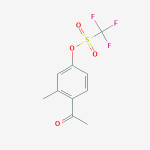 molecular formula C10H9F3O4S B8599491 4-Acetyl-3-methylphenyl trifluoromethanesulfonate CAS No. 252561-46-9