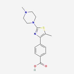 molecular formula C16H19N3O2S B8599520 4-[5-Methyl-2-(4-methylpiperazin-1-yl)-1,3-thiazol-4-yl]benzoic acid CAS No. 860344-50-9