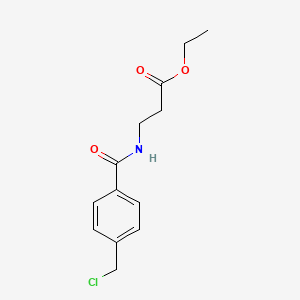 molecular formula C13H16ClNO3 B8599564 Ethyl 3-(4-(chloromethyl)benzamido)propanoate, AldrichCPR 