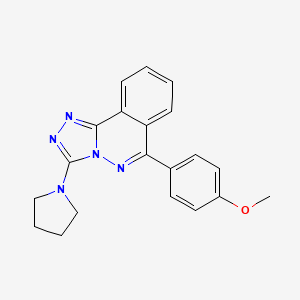 molecular formula C20H19N5O B8599658 1,2,4-Triazolo(3,4-a)phthalazine, 6-(4-methoxyphenyl)-3-(1-pyrrolidinyl)- CAS No. 87540-87-2