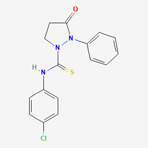 N-(4-Chlorophenyl)-3-oxo-2-phenylpyrazolidine-1-carbothioamide