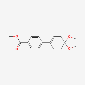 molecular formula C16H18O4 B8600302 Methyl 4-(1,4-dioxaspiro[4.5]dec-7-en-8-yl)benzoate 