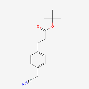 molecular formula C15H19NO2 B8600551 Benzenepropanoic acid, 4-(cyanomethyl)-, 1,1-dimethylethyl ester CAS No. 120225-78-7