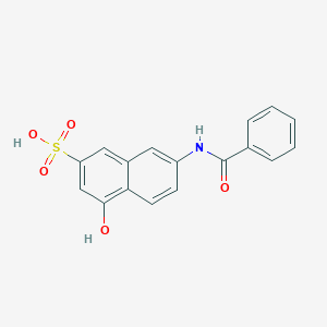 molecular formula C17H13NO5S B086007 2-Naphthalenesulfonic acid, 7-(benzoylamino)-4-hydroxy- CAS No. 132-87-6