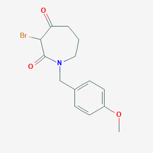 molecular formula C14H16BrNO3 B8600742 3-bromodihydro-1-[(4-methoxyphenyl)methyl]-1H-azepine-2,4(3H,5H)-dione 