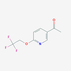 molecular formula C9H8F3NO2 B8600756 Ethanone, 1-[6-(2,2,2-trifluoroethoxy)-3-pyridinyl]- 
