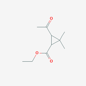 molecular formula C10H16O3 B8600772 Ethyl 3-acetyl-2,2-dimethylcyclopropane-1-carboxylate CAS No. 52314-65-5