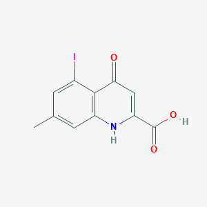 molecular formula C11H8INO3 B8600779 5-Iodo-7-methyl-4-oxo-1,4-dihydroquinoline-2-carboxylic acid 