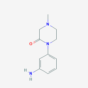 molecular formula C11H15N3O B8600782 1-(3-Aminophenyl)-4-methyl-2-piperazinone 