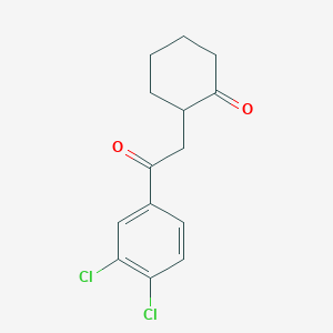 molecular formula C14H14Cl2O2 B8600819 Cyclohexanone, 2-[2-(3,4-dichlorophenyl)-2-oxoethyl]- CAS No. 54669-88-4
