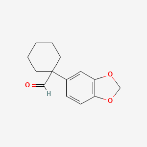 molecular formula C14H16O3 B8600820 1-(Benzo[d][1,3]dioxol-5-yl)cyclohexanecarbaldehyde 