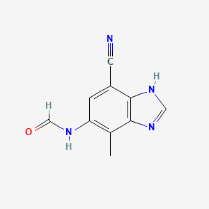 molecular formula C10H8N4O B8600826 N-(7-Cyano-4-methyl-1H-benzo[d]imidazol-5-yl)formamide 