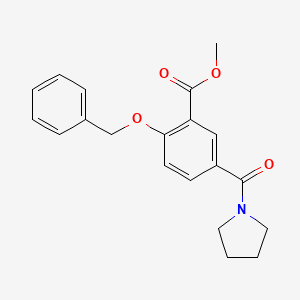 molecular formula C20H21NO4 B8600902 methyl 2-phenylmethoxy-5-(pyrrolidine-1-carbonyl)benzoate 