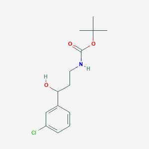 molecular formula C14H20ClNO3 B8601230 tert-butyl N-[3-(3-chlorophenyl)-3-hydroxypropyl]carbamate 