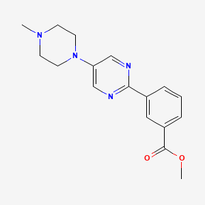 molecular formula C17H20N4O2 B8601241 Methyl 3-[5-(4-methylpiperazin-1-yl)pyrimidin-2-yl]-benzoate 