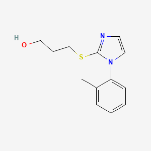 molecular formula C13H16N2OS B8601251 1-Propanol, 3-[[1-(2-methylphenyl)-1H-imidazol-2-yl]thio]- CAS No. 161190-54-1