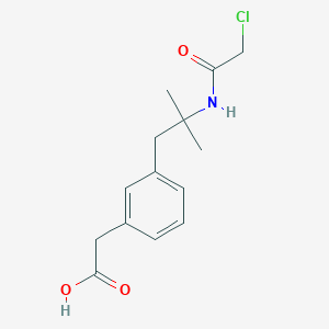 molecular formula C14H18ClNO3 B8601378 {3-[2-(2-Chloroacetamido)-2-methylpropyl]phenyl}acetic acid CAS No. 808768-95-8