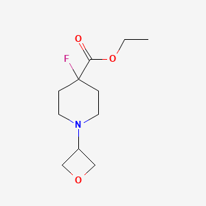molecular formula C11H18FNO3 B8601411 Ethyl 4-fluoro-1-(oxetan-3-yl)piperidine-4-carboxylate 