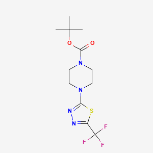 molecular formula C12H17F3N4O2S B8601976 Tert-butyl 4-[5-(trifluoromethyl)-1,3,4-thiadiazol-2-yl]piperazine-1-carboxylate 