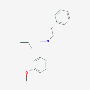 molecular formula C21H27NO B008602 AZETIDINE, 3-(m-METHOXYPHENYL)-1-PHENETHYL-3-PROPYL- CAS No. 19832-38-3
