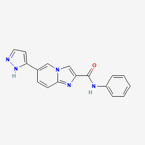 molecular formula C17H13N5O B8602052 N-phenyl-6-(1H-pyrazol-3-yl)imidazo[1,2-a]pyridine-2-carboxamide 
