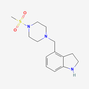 molecular formula C14H21N3O2S B8602391 4-[(4-methylsulfonylpiperazin-1-yl)methyl]-2,3-dihydro-1H-indole 