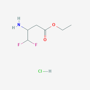 molecular formula C6H12ClF2NO2 B8602525 Ethyl 3-amino-4,4-difluorobutanoate hydrochloride 
