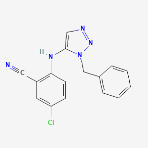 molecular formula C16H12ClN5 B8602571 2-[(3-Benzyltriazol-4-yl)amino]-5-chlorobenzonitrile 