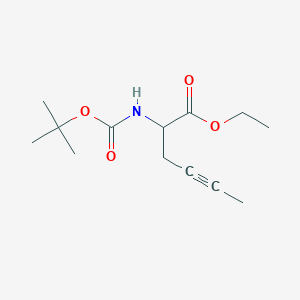 molecular formula C13H21NO4 B8602795 Ethyl 2-[(2-methylpropan-2-yl)oxycarbonylamino]hex-4-ynoate 