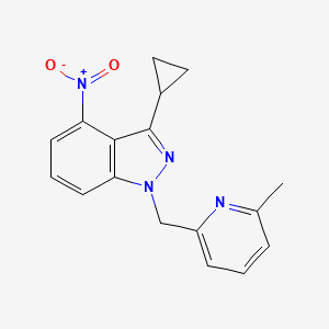 3-cyclopropyl-1-((6-methylpyridin-2-yl)methyl)-4-nitro-1H-indazole