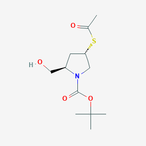 tert-Butyl (2R,4S)-4-(acetylsulfanyl)-2-(hydroxymethyl)pyrrolidine-1-carboxylate
