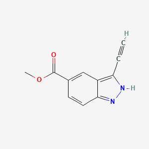 molecular formula C11H8N2O2 B8602874 3-Ethynyl-1H-indazole-5-carboxylic acid methyl ester 