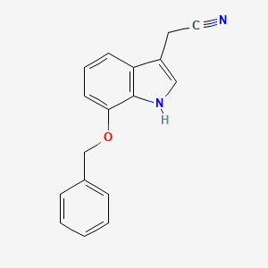 molecular formula C17H14N2O B8603021 2-[7-(benzyloxy)-1H-indol-3-yl]acetonitrile 
