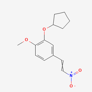 molecular formula C14H17NO4 B8603035 2-(Cyclopentyloxy)-1-methoxy-4-(2-nitroethenyl)benzene CAS No. 141332-74-3