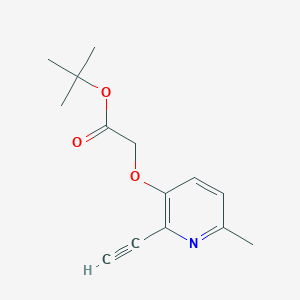 molecular formula C14H17NO3 B8603132 tert-butyl 2-(2-ethynyl-6-methylpyridin-3-yl)oxyacetate 